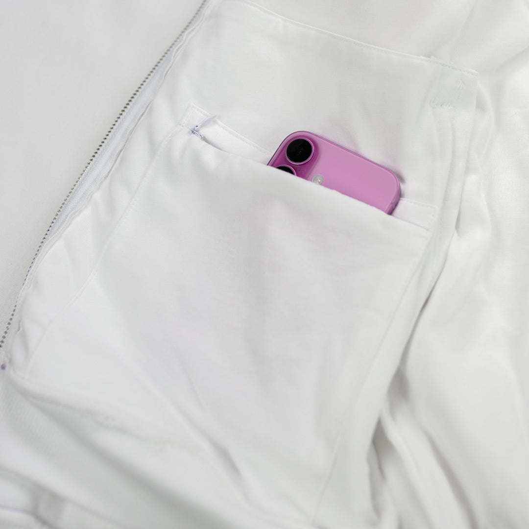 Praying Rabbit Hoodie – White/Lavender