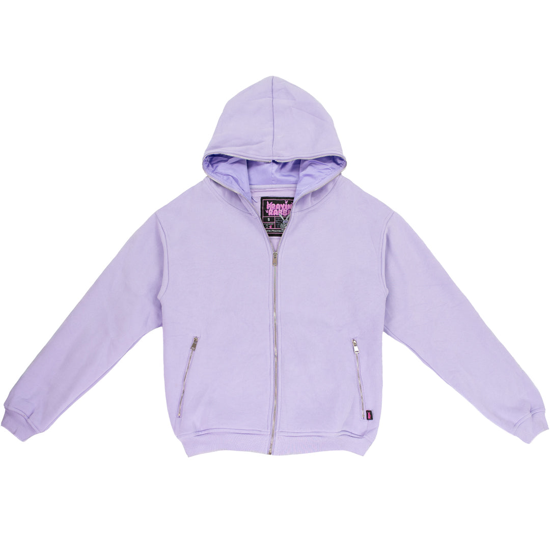 Lavender Hoodie With Hidden Pockets (Full Zip)