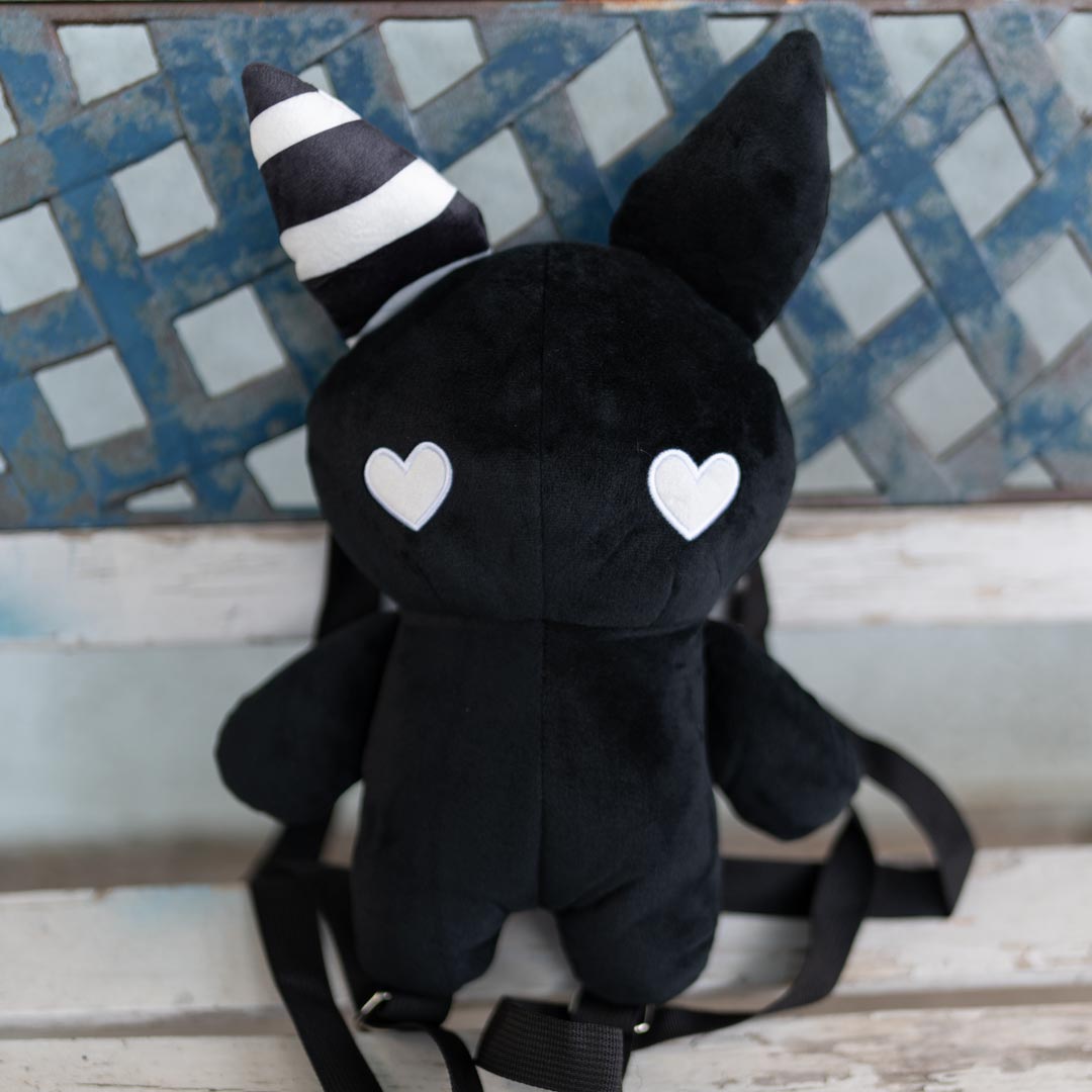 Rabbit Plush Backpack 14" (Black)