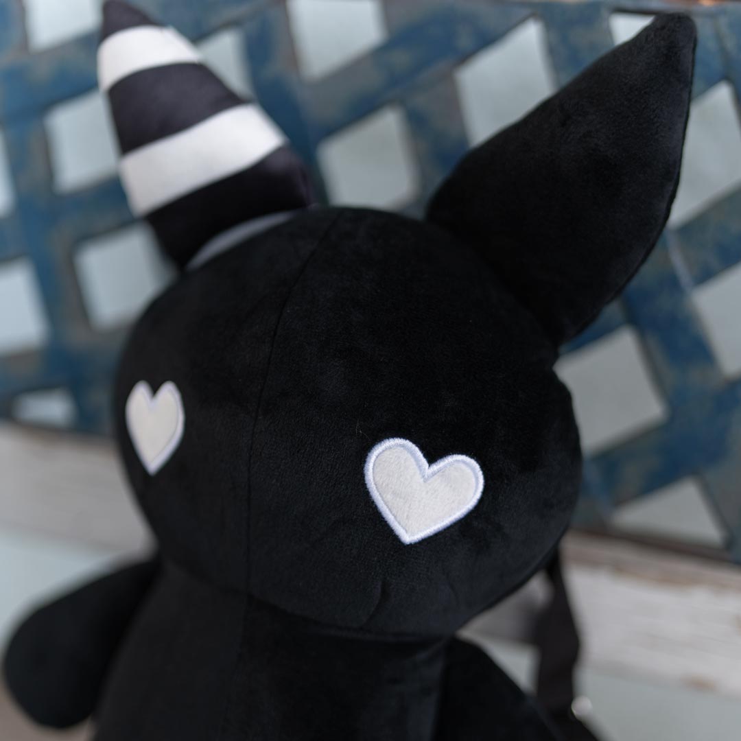 Rabbit Plush Backpack – Black (14”)
