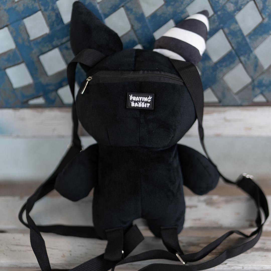 Rabbit Plush Backpack 14" (Black)