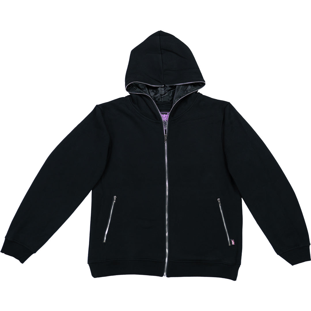 blank black hoodie with hidden pockets