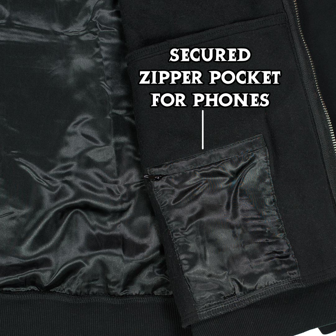 large zipper stash pocket
