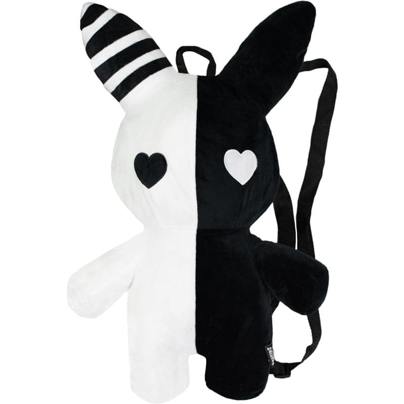 Plush Bunny Backpack (20" BLACK/WHITE)