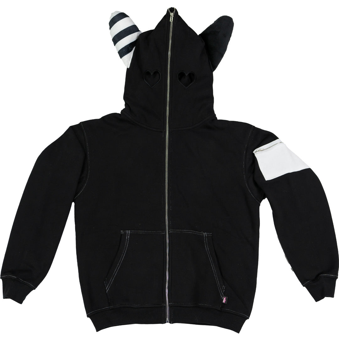 Bunny Hoodie With Plush Ears (BLACK)