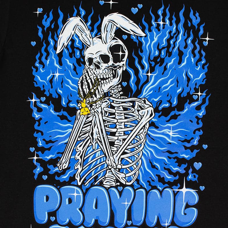 Praying Rabbit Blue Angel Wings Tee