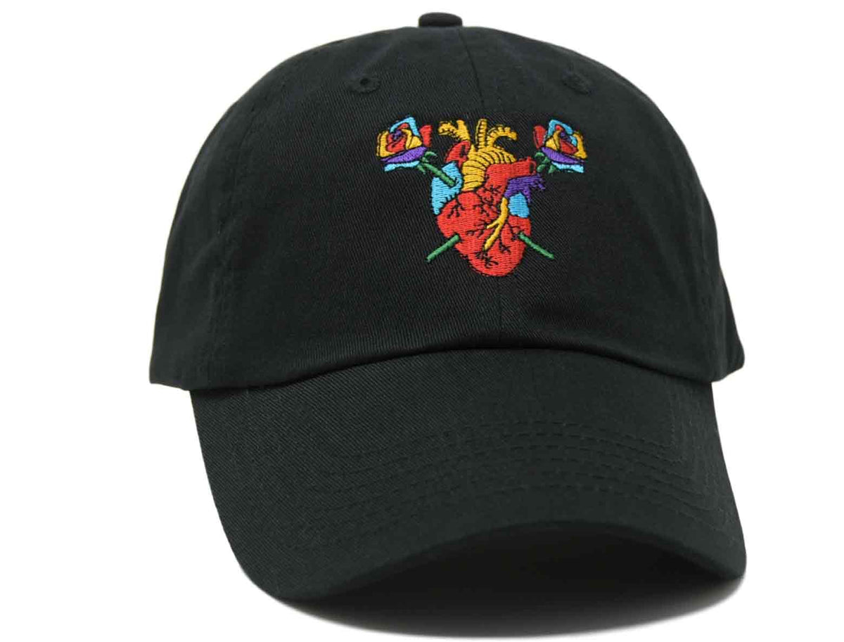custom-designed-dad-hat-with-heart-and-roses
