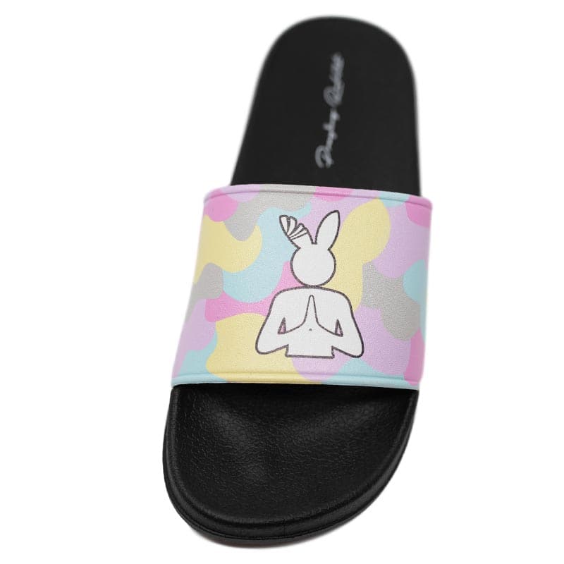 front view of pastel camo slides