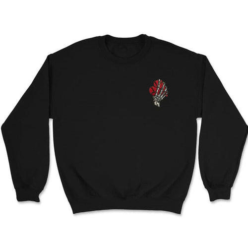 embroidered heartbreak black crew neck