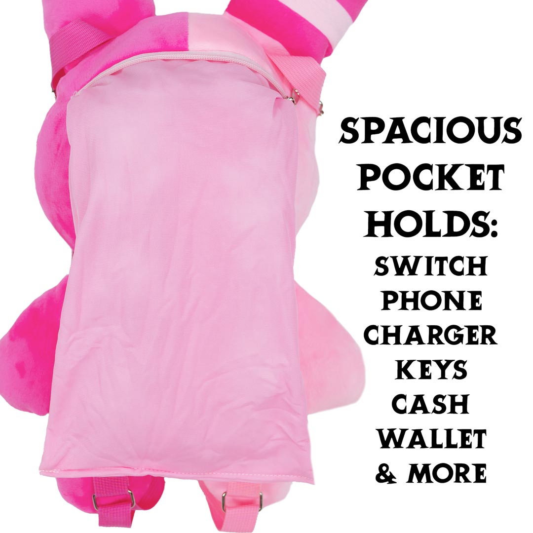 Rabbit Plush Backpack – Pink (20”)
