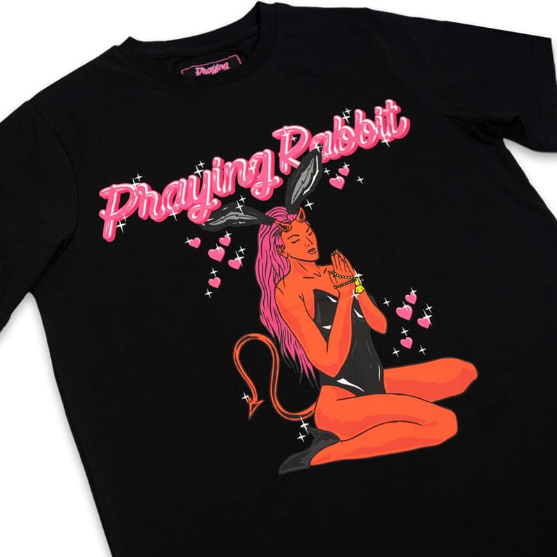 close up view of prayboy design. 