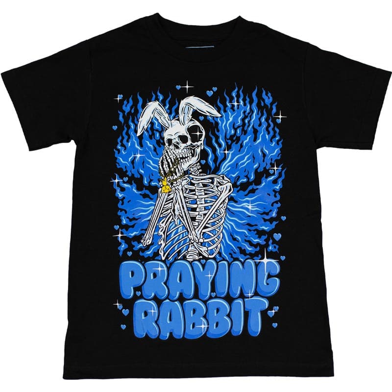 Praying Rabbit Blue Angel Wings Tee