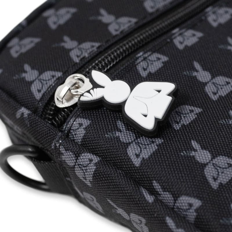 praying rabbit logo zipper pull