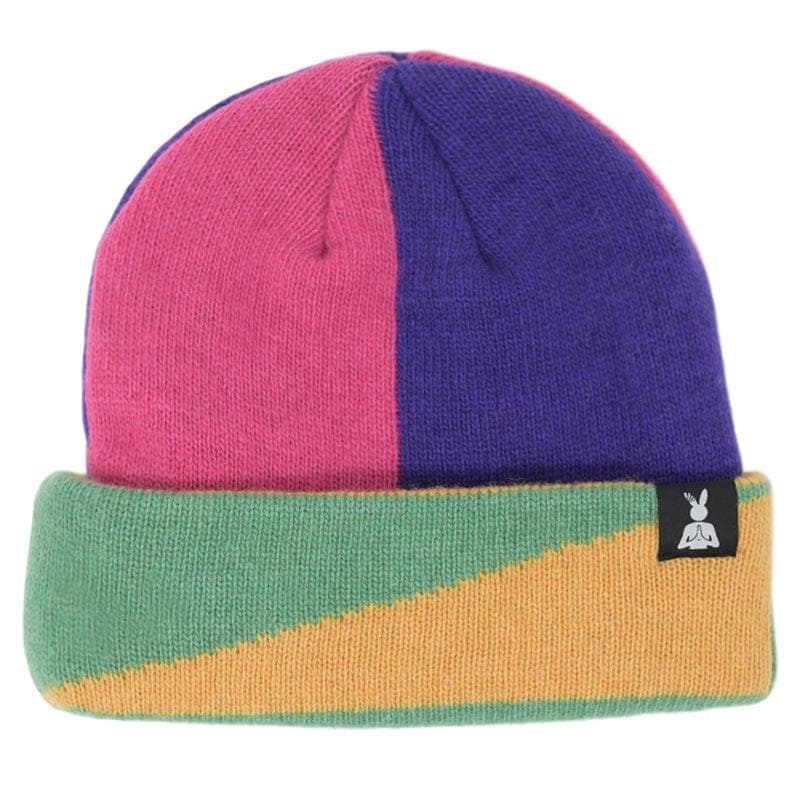 retro color block beanie