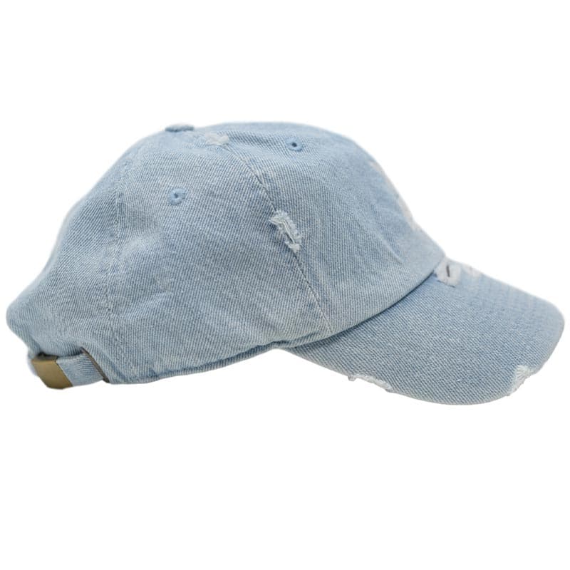 Praying Rabbit Distressed Denim Hat