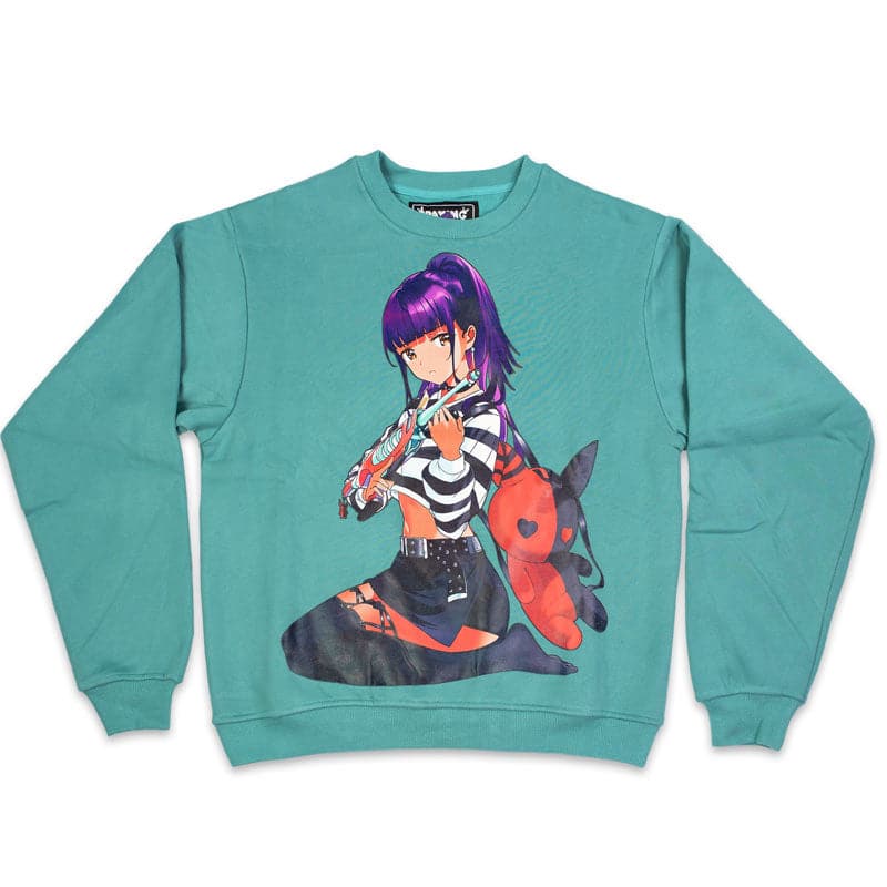 Sad Girl Anime Crew Neck