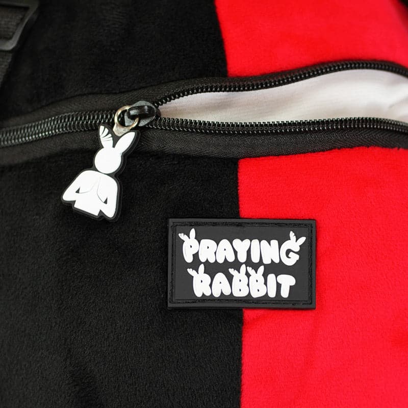 Rabbit Plush Backpack – Red/Black (24”) – PRAYING RABBIT
